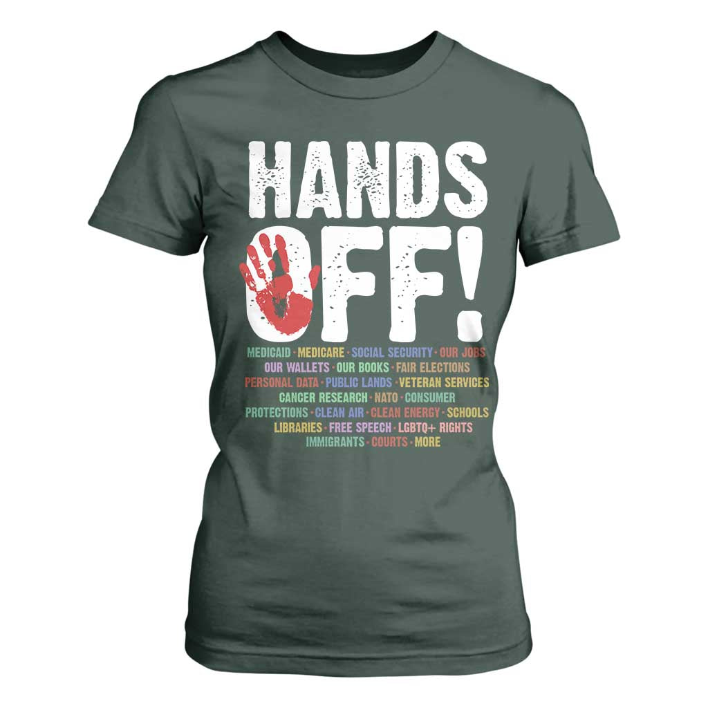 Resist Hands Off T Shirt For Women Protect USA American We The People TS02 Dark Forest Green Print Your Wear