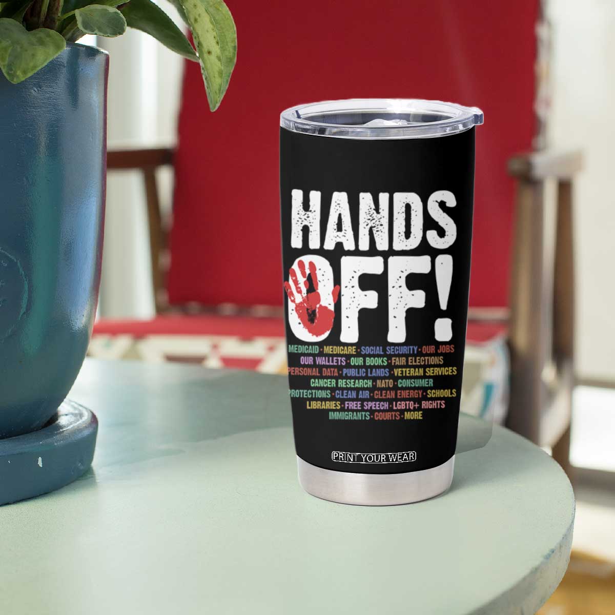 Resist Hands Off Tumbler Cup Protect USA American We The People TS02 Print Your Wear