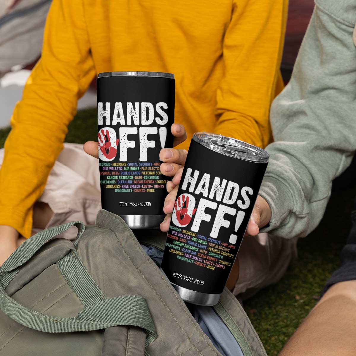 Resist Hands Off Tumbler Cup Protect USA American We The People TS02 Print Your Wear