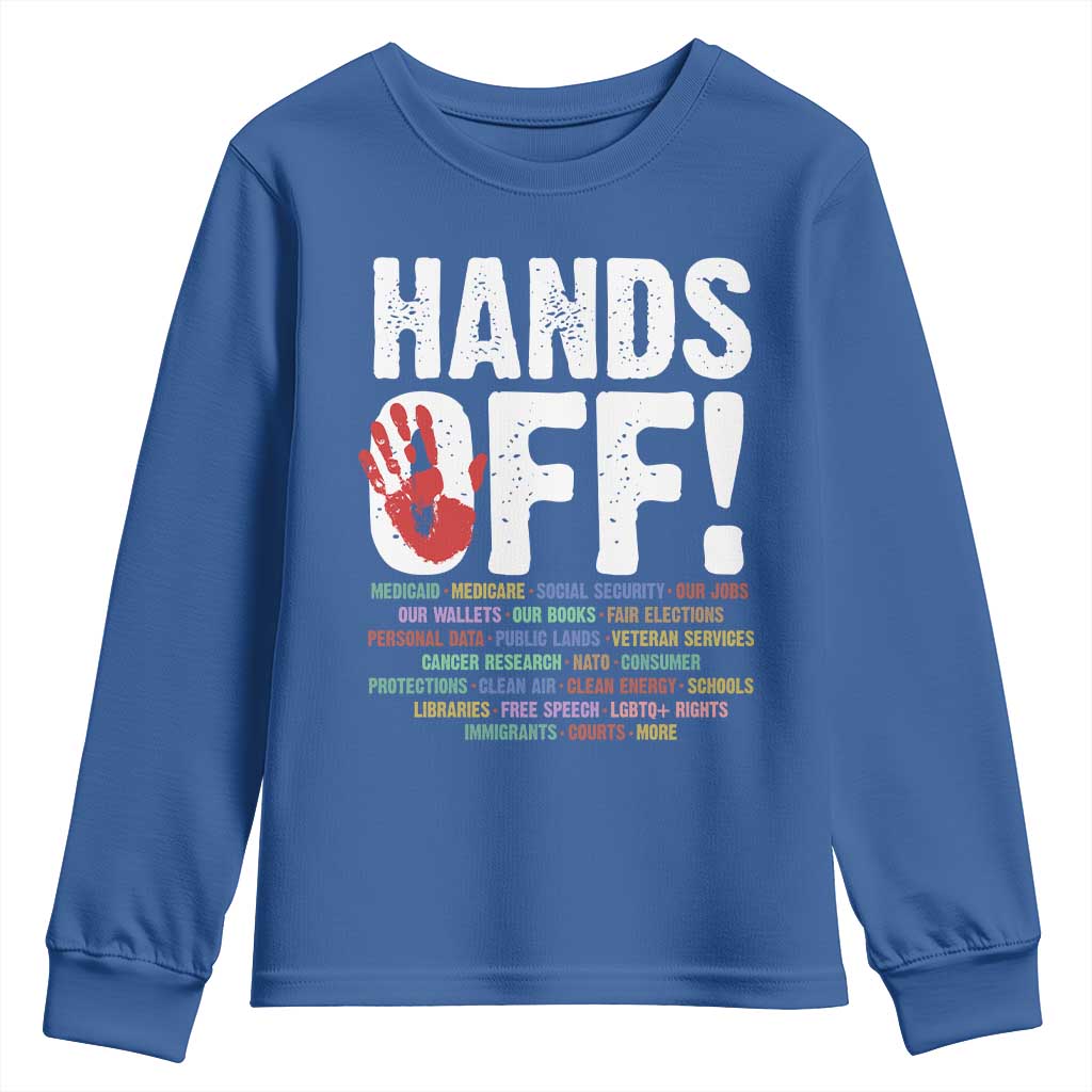Resist Hands Off Youth Sweatshirt Protect USA American We The People TS02 Royal Blue Print Your Wear