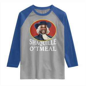 Funny Shaquille Oatmeal Raglan Shirt Shaq O'neal Meme Cereal Parody TS02 Sport Gray Royal Print Your Wear
