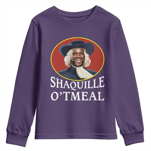 Funny Shaquille Oatmeal Youth Sweatshirt Shaq O'neal Meme Cereal Parody TS02 Purple Print Your Wear