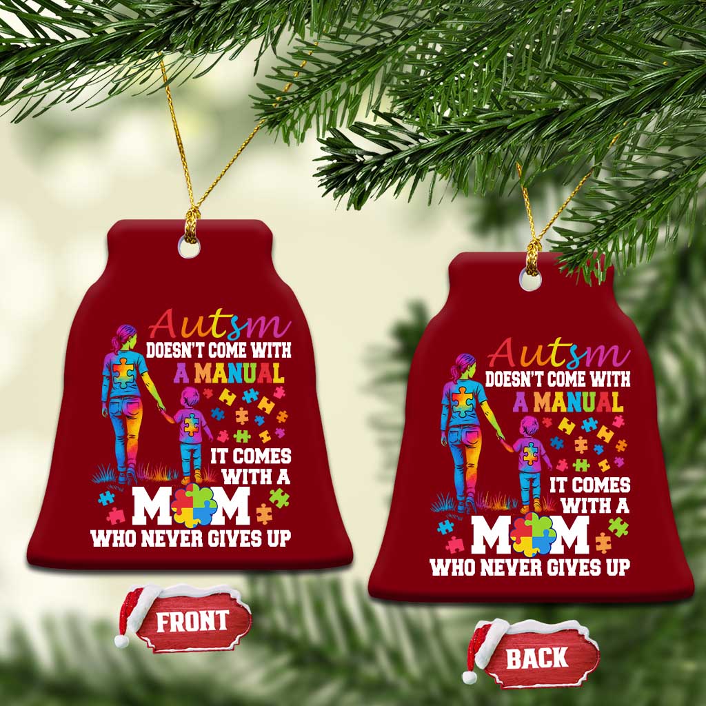 Autism Mom Ceramic Ornament Who Never Gives Up Family Support Autistic TS02 Print Your Wear