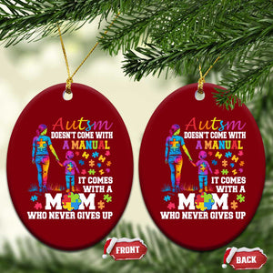 Autism Mom Ceramic Ornament Who Never Gives Up Family Support Autistic TS02 Print Your Wear