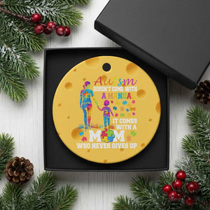 Autism Mom Ceramic Ornament Who Never Gives Up Family Support Autistic TS02 1pc Yellow Cheese Print Your Wear