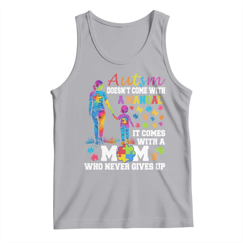 Autism Mom Tank Top Who Never Gives Up Family Support Autistic TS02 Athletic Heather Print Your Wear
