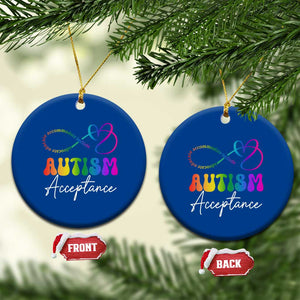 Autism Acceptance Ceramic Ornament Advocate Educate Accomodate Include Rainbow Infinity Symbol TS02 1pc Blue Print Your Wear