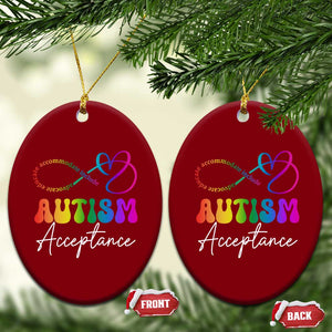 Autism Acceptance Ceramic Ornament Advocate Educate Accomodate Include Rainbow Infinity Symbol TS02 Print Your Wear