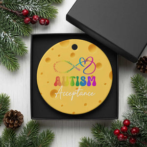 Autism Acceptance Ceramic Ornament Advocate Educate Accomodate Include Rainbow Infinity Symbol TS02 1pc Yellow Cheese Print Your Wear