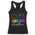 Autism Acceptance Racerback Tank Top Advocate Educate Accomodate Include Rainbow Infinity Symbol TS02 Black Print Your Wear