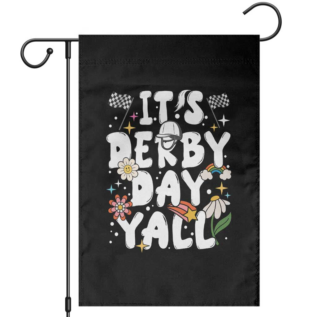 It's Derby Day Y'All Garden Flag Retro Groovy KY Horse Racing TS02 Black Print Your Wear