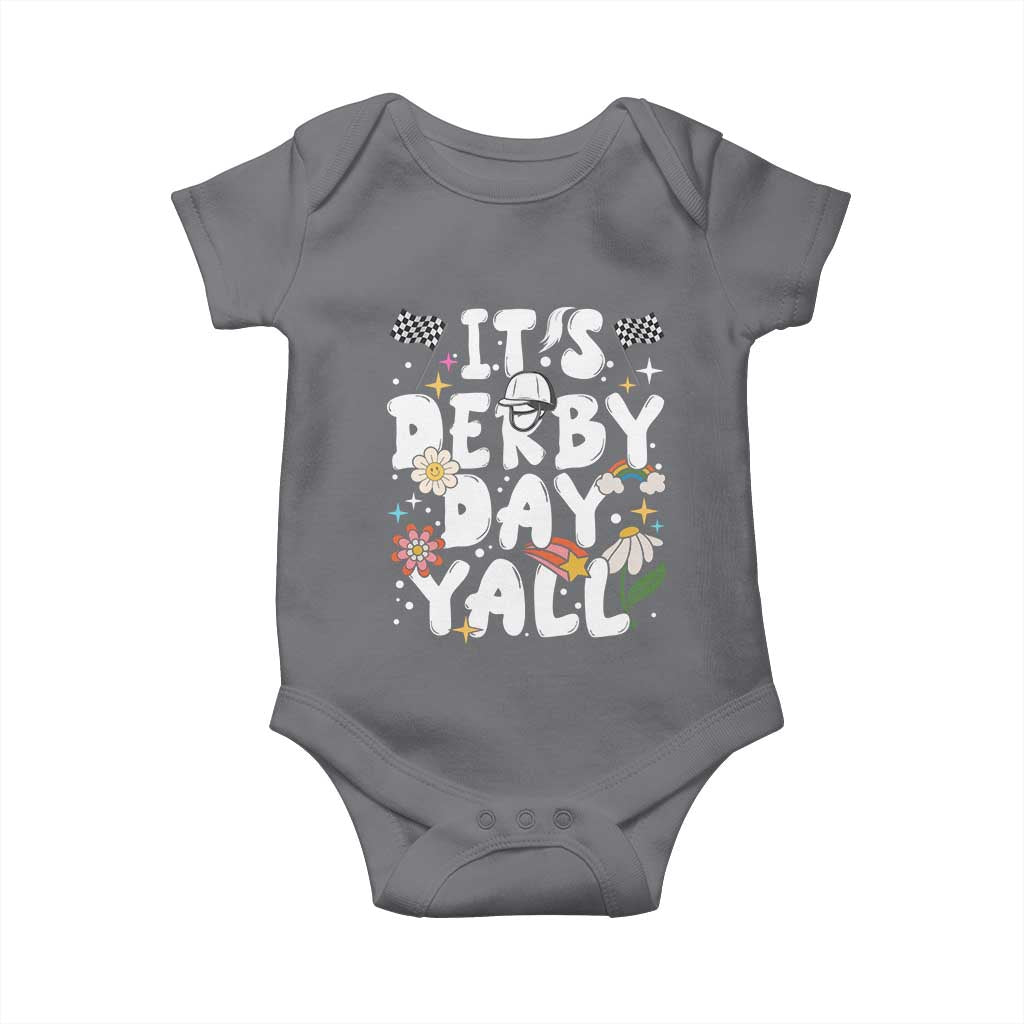 It's Derby Day Y'All Baby Onesie Retro Groovy KY Horse Racing TS02 Charcoal Print Your Wear