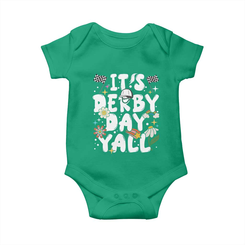 It's Derby Day Y'All Baby Onesie Retro Groovy KY Horse Racing TS02 Irish Green Print Your Wear