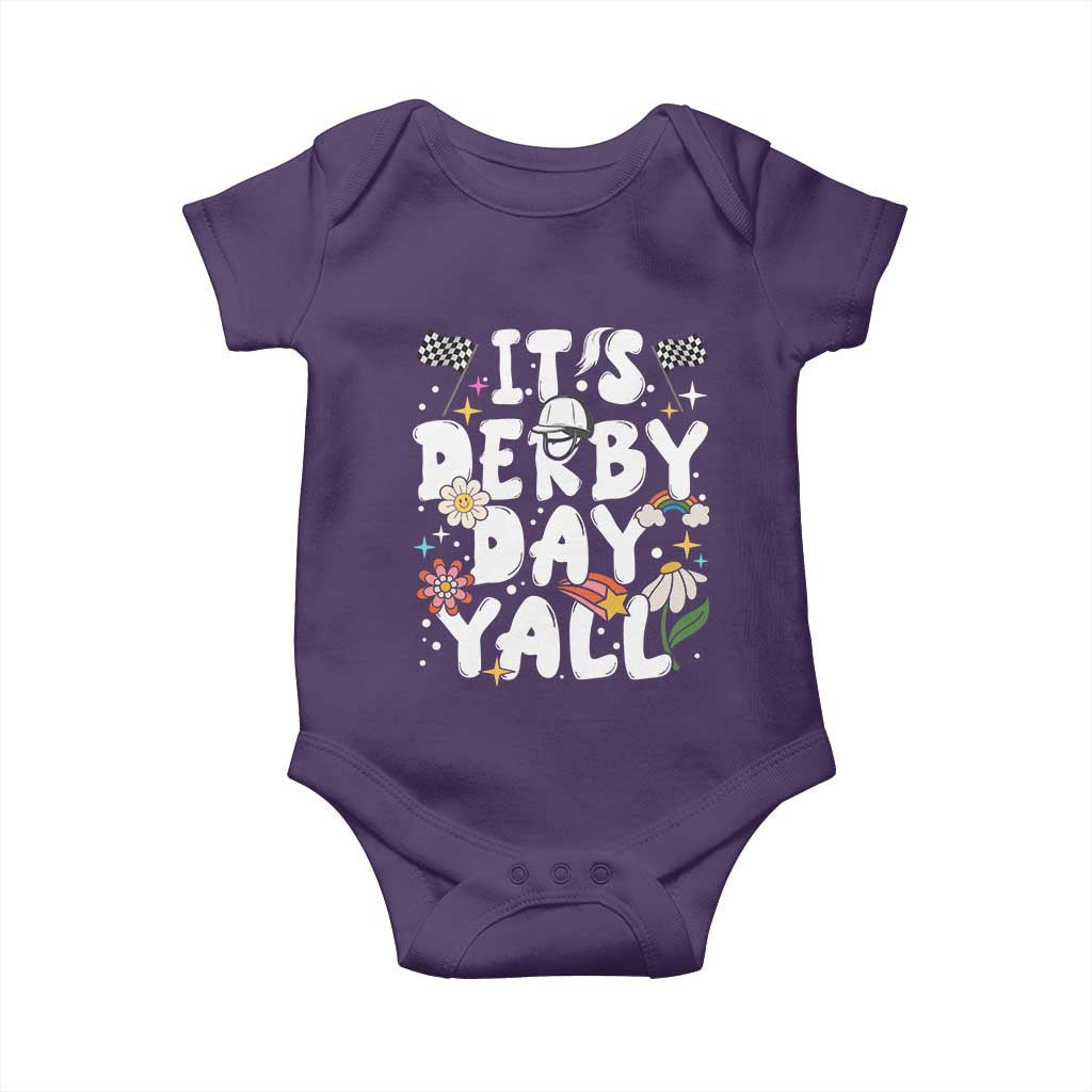 It's Derby Day Y'All Baby Onesie Retro Groovy KY Horse Racing TS02 Purple Print Your Wear