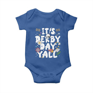 It's Derby Day Y'All Baby Onesie Retro Groovy KY Horse Racing TS02 Royal Blue Print Your Wear