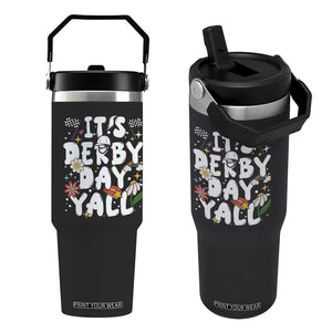 It's Derby Day Y'All Flip Straw Tumbler Retro Groovy KY Horse Racing TS02 One Size: 30 oz Black Print Your Wear