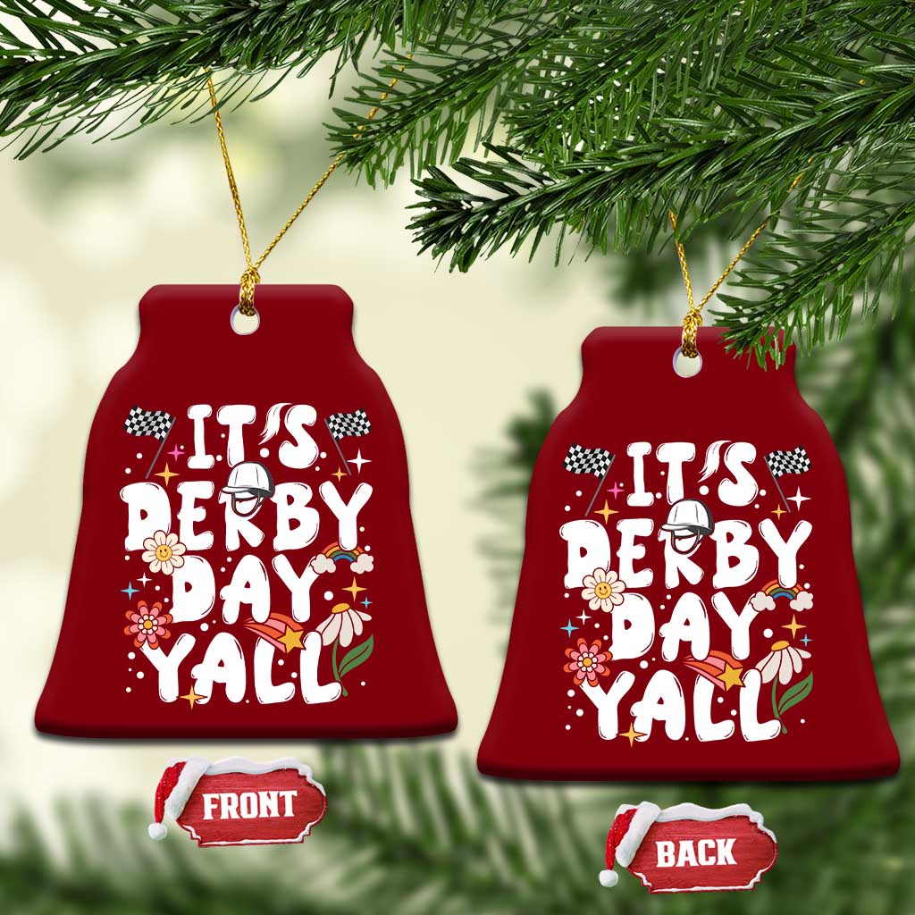 It's Derby Day Y'All Ceramic Ornament Retro Groovy KY Horse Racing TS02 Print Your Wear