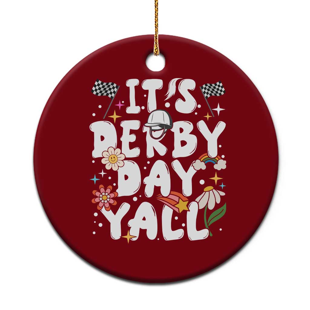 It's Derby Day Y'All Ceramic Ornament Retro Groovy KY Horse Racing TS02 1pc Red Print Your Wear