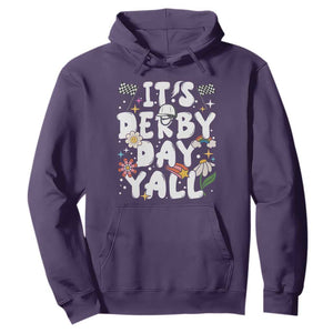 It's Derby Day Y'All Hoodie Retro Groovy KY Horse Racing TS02 Purple Print Your Wear