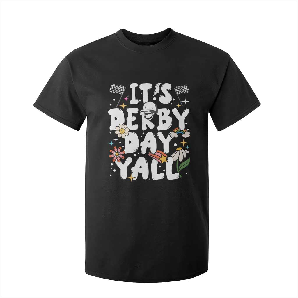 It's Derby Day Y'All T Shirt For Kid Retro Groovy KY Horse Racing TS02 Black Print Your Wear
