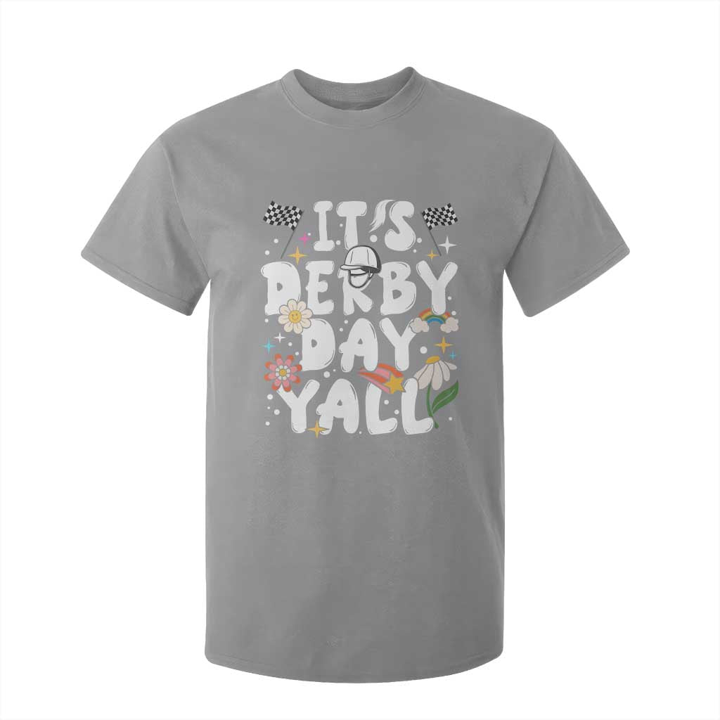 It's Derby Day Y'All T Shirt For Kid Retro Groovy KY Horse Racing TS02 Sport Gray Print Your Wear