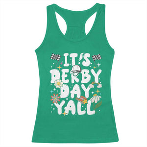 It's Derby Day Y'All Racerback Tank Top Retro Groovy KY Horse Racing TS02 Irish Green Print Your Wear