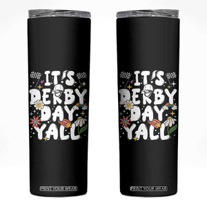 It's Derby Day Y'All Skinny Tumbler Retro Groovy KY Horse Racing TS02 Black Print Your Wear