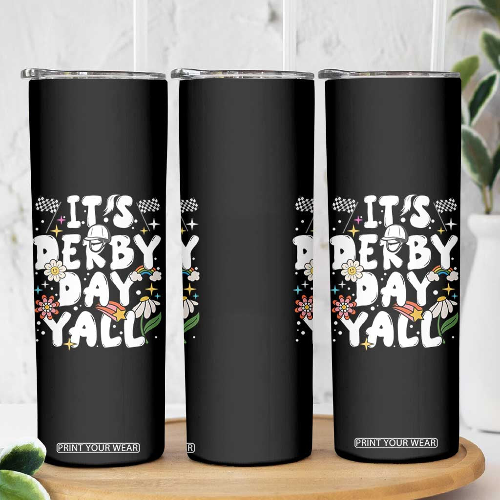 It's Derby Day Y'All Skinny Tumbler Retro Groovy KY Horse Racing TS02 Print Your Wear