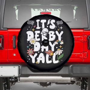 It's Derby Day Y'All Spare Tire Cover Retro Groovy KY Horse Racing TS02 Black Print Your Wear