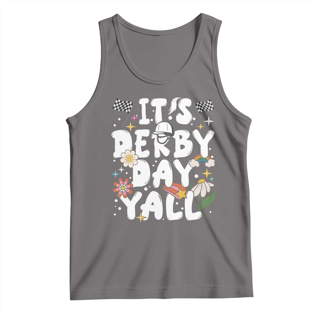 It's Derby Day Y'All Tank Top Retro Groovy KY Horse Racing TS02 Deep Heather Print Your Wear