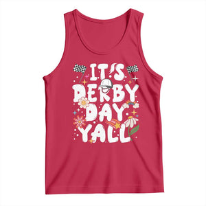 It's Derby Day Y'All Tank Top Retro Groovy KY Horse Racing TS02 Red Print Your Wear