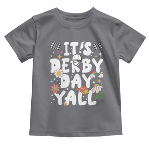 It's Derby Day Y'All Toddler T Shirt Retro Groovy KY Horse Racing TS02 Charcoal Print Your Wear