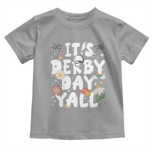It's Derby Day Y'All Toddler T Shirt Retro Groovy KY Horse Racing TS02 Sport Gray Print Your Wear