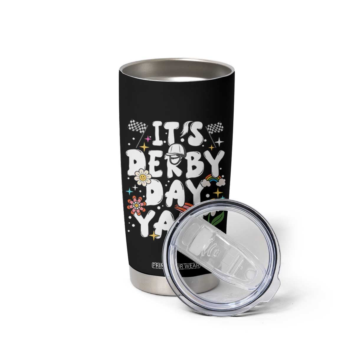 It's Derby Day Y'All Tumbler Cup Retro Groovy KY Horse Racing TS02 Print Your Wear