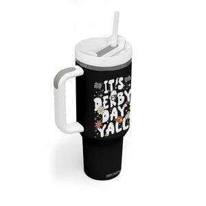 It's Derby Day Y'All Tumbler With Handle Retro Groovy KY Horse Racing TS02 Print Your Wear