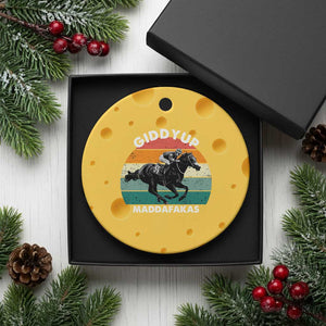 Giddy Up Madafakas Retro Sunset Horse Racing Ceramic Ornament Funny Sarcastic Equestrian Jockey Vintage 70s TS02 1pc Yellow Cheese Print Your Wear