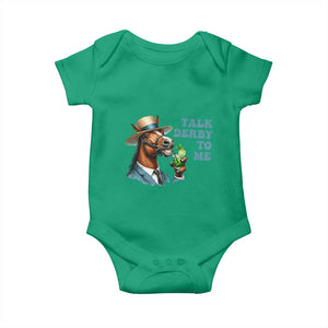 Talk Derby To Me Baby Onesie Funny Horse Racing KY Racing Day TS02 Irish Green Print Your Wear