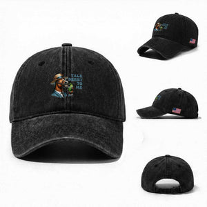 Talk Derby To Me Washed Cotton Baseball Cap Funny Horse Racing KY Racing Day TS02 Washed Cap Universal Fit Black Print Your Wear