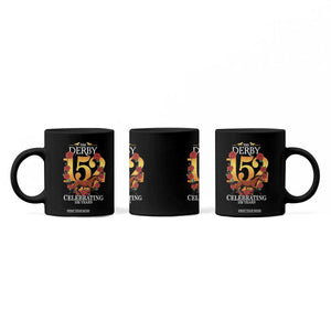 Celebrating 152 Years Horse Racing Anniversary Horseshoe Graphic Coffee Mug Elegant Run Lucky Charm Floral 152nd Anniversary TS02 Print Your Wear