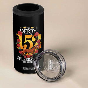 Celebrating 152 Years Horse Racing Anniversary Horseshoe Graphic 4 in 1 Can Cooler Tumbler Elegant Run Lucky Charm Floral 152nd Anniversary TS02 Print Your Wear