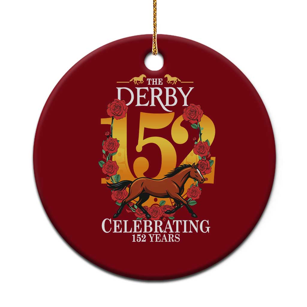 Celebrating 152 Years Horse Racing Anniversary Horseshoe Graphic Ceramic Ornament Elegant Run Lucky Charm Floral 152nd Anniversary TS02 1pc Red Print Your Wear