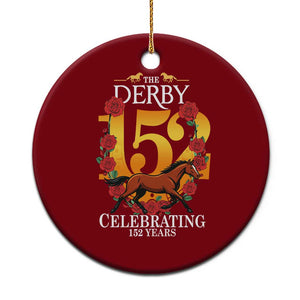 Celebrating 152 Years Horse Racing Anniversary Horseshoe Graphic Ceramic Ornament Elegant Run Lucky Charm Floral 152nd Anniversary TS02 1pc Red Print Your Wear