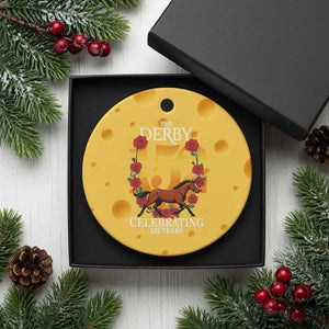 Celebrating 152 Years Horse Racing Anniversary Horseshoe Graphic Ceramic Ornament Elegant Run Lucky Charm Floral 152nd Anniversary TS02 1pc Yellow Cheese Print Your Wear