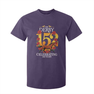 Celebrating 152 Years Horse Racing Anniversary Horseshoe Graphic T Shirt For Kid Elegant Run Lucky Charm Floral 152nd Anniversary TS02 Purple Print Your Wear