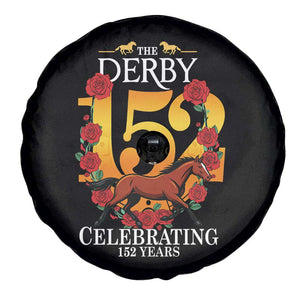 Celebrating 152 Years Horse Racing Anniversary Horseshoe Graphic Spare Tire Cover Elegant Run Lucky Charm Floral 152nd Anniversary TS02 Print Your Wear