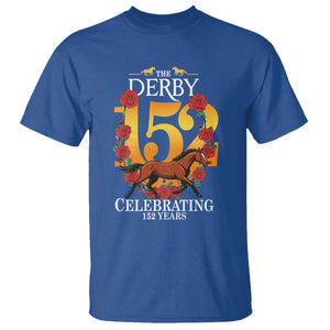 Celebrating 152 Years Horse Racing Anniversary Horseshoe Graphic T Shirt Elegant Run Lucky Charm Floral 152nd Anniversary TS02 Royal Blue Print Your Wear