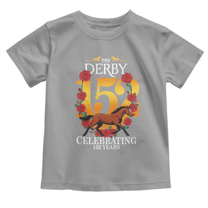 Celebrating 152 Years Horse Racing Anniversary Horseshoe Graphic Toddler T Shirt Elegant Run Lucky Charm Floral 152nd Anniversary TS02 Sport Gray Print Your Wear