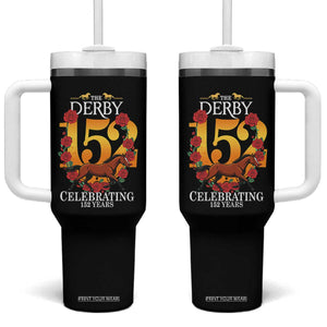 Celebrating 152 Years Horse Racing Anniversary Horseshoe Graphic Tumbler With Handle Elegant Run Lucky Charm Floral 152nd Anniversary TS02 One Size: 40 oz Black Print Your Wear