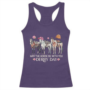 May The Horse Be With You Derby Day 2026 Racerback Tank Top Funny Horse Racing Triple Horse Equestrian Graphic TS02 Purple Print Your Wear