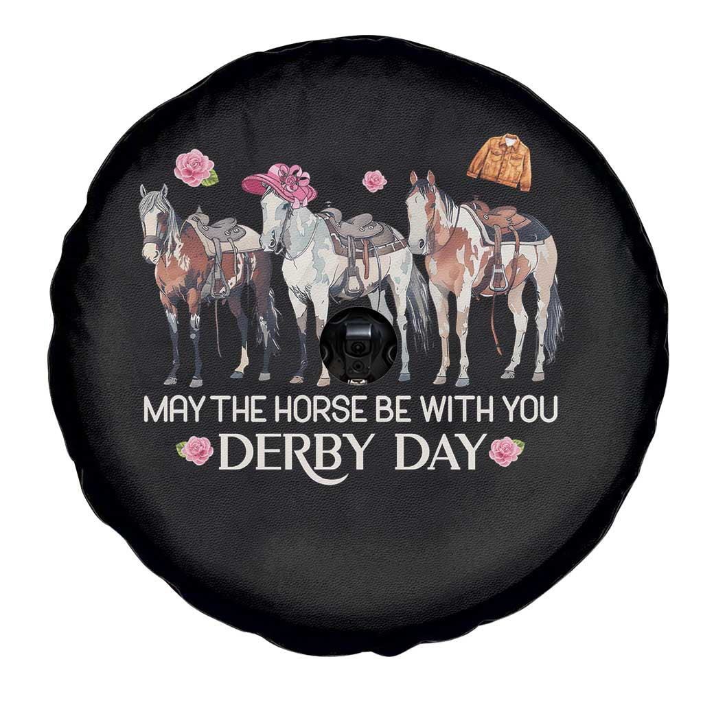 May The Horse Be With You Derby Day 2026 Spare Tire Cover Funny Horse Racing Triple Horse Equestrian Graphic TS02 Print Your Wear